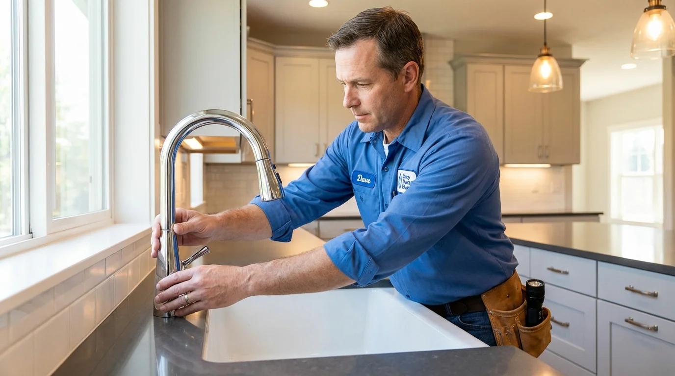 Kitchen faucet installation by Johns Plumbing LLC in Swansea